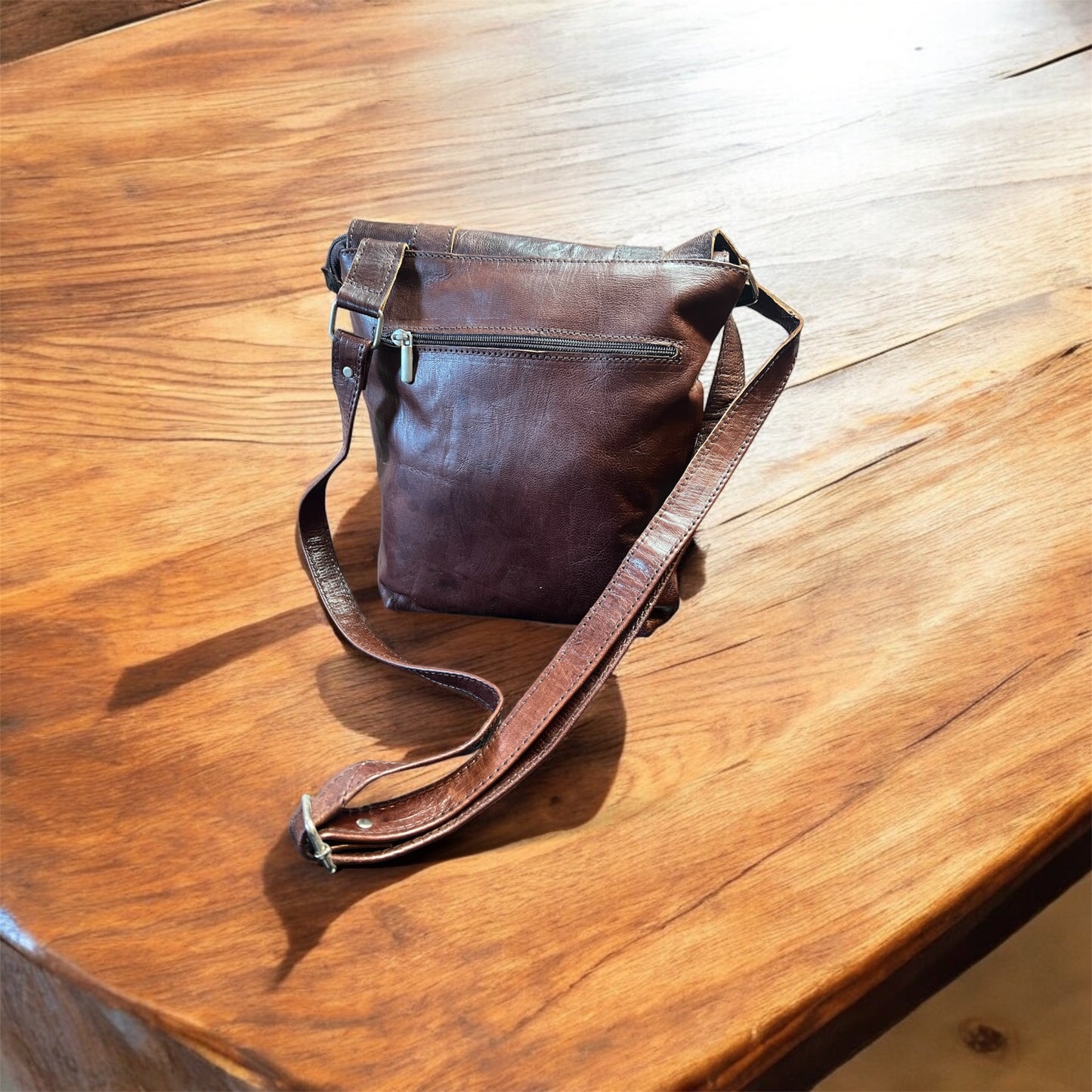 BANDOLERA DE CUERO MARRÓN