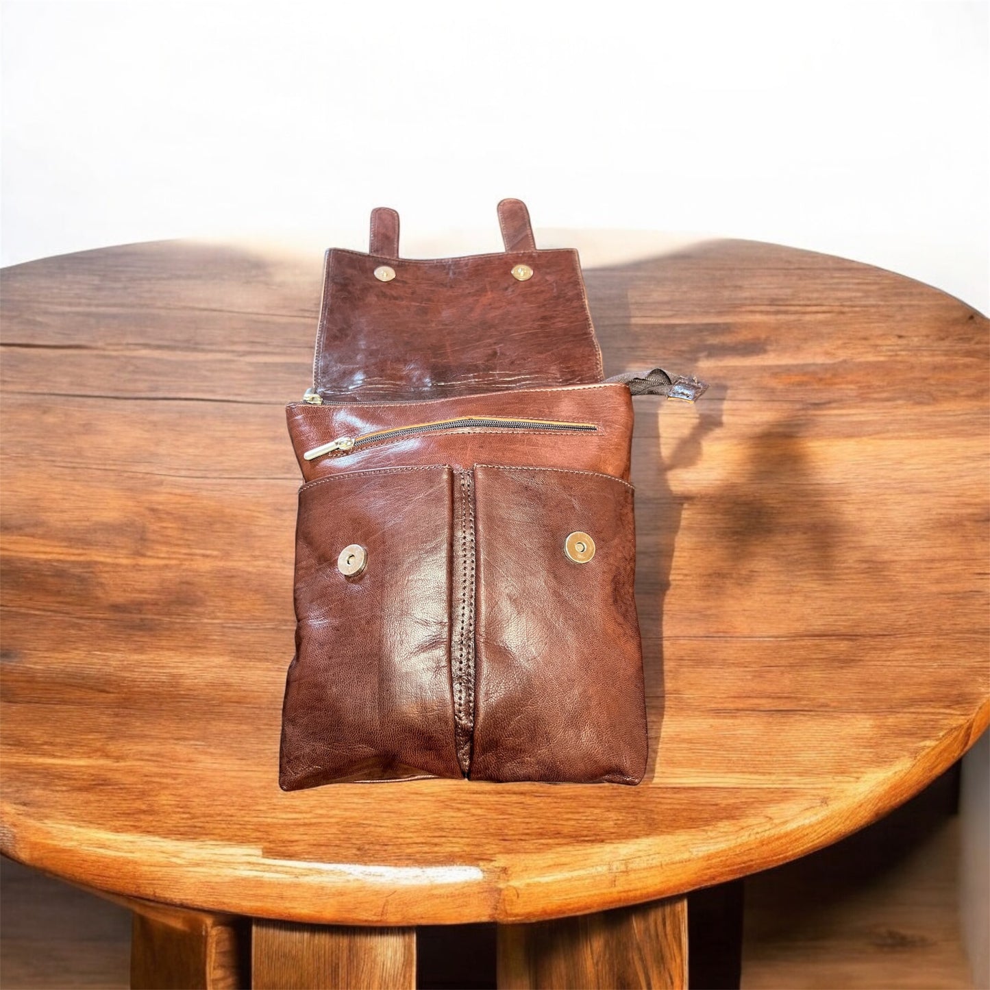BANDOLERA DE CUERO MARRÓN